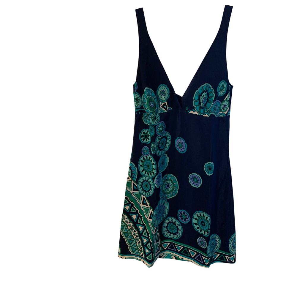 Julie Brown Dress Silk Mini Babydoll Abstract Psychedelic Womens SZ 2